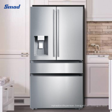 Smad Home Use Large Capacity French Double Door Bottom Freezer Refrigerator with Ice & Water Dispenser